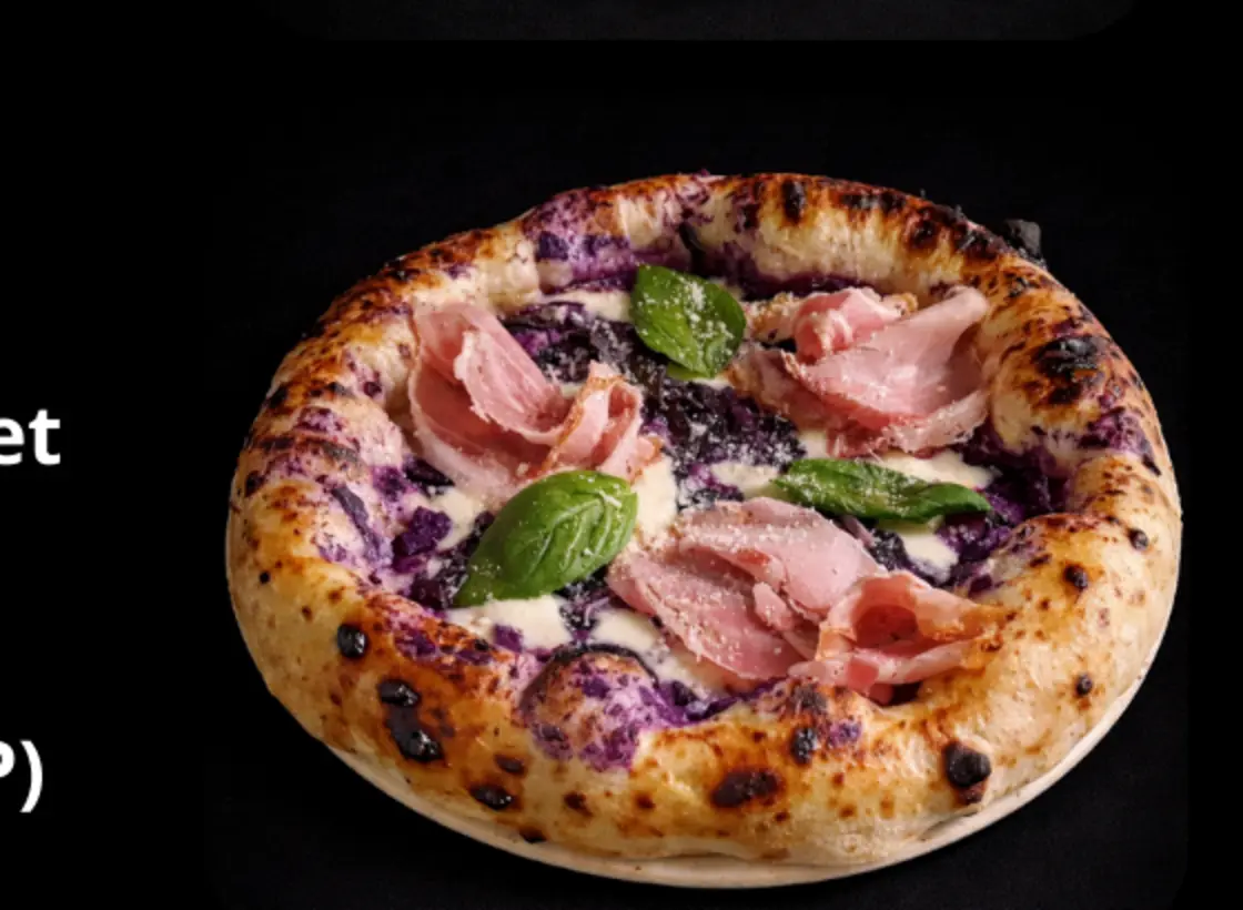 Pizza créative au jambon cru et basilic